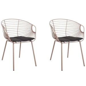 Set di 2 sedie da pranzo metallo sabbia HOBACK