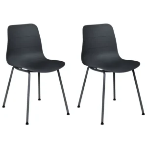 Set di 2 sedie da pranzo nero LOOMIS