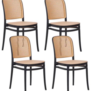 Set di 4 sedie da pranzo nocciola e nero PLOSE