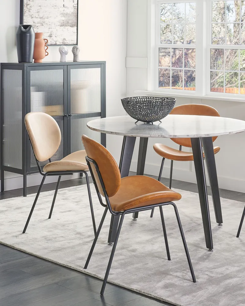 Set di 2 sedie da pranzo pelle sintetica marrone LUANA