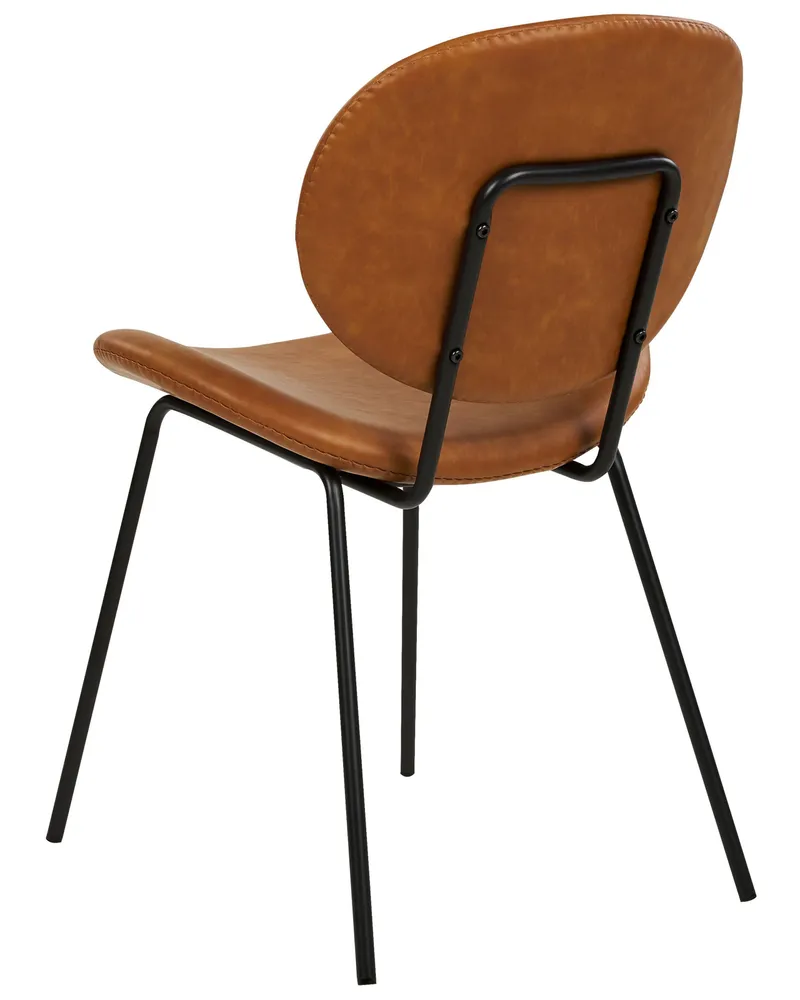 Set di 2 sedie da pranzo pelle sintetica marrone LUANA