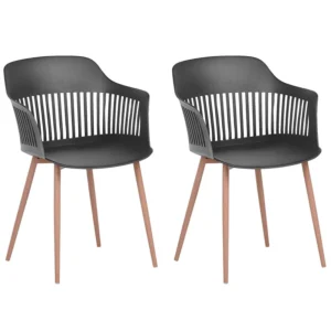 Set di 2 sedie da pranzo plastica nera BERECA