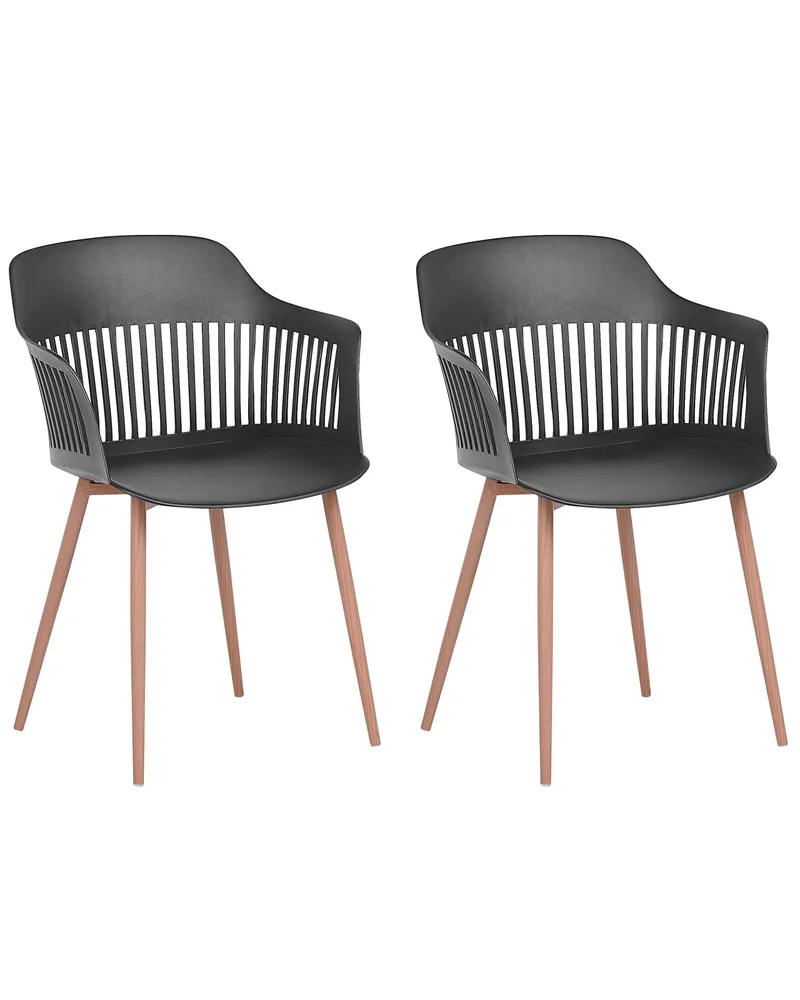 Set di 2 sedie da pranzo plastica nera BERECA