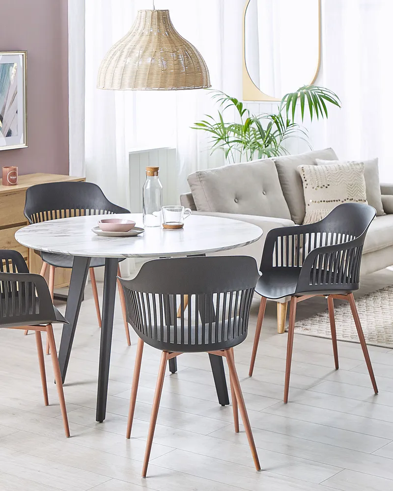 Set di 2 sedie da pranzo plastica nera BERECA