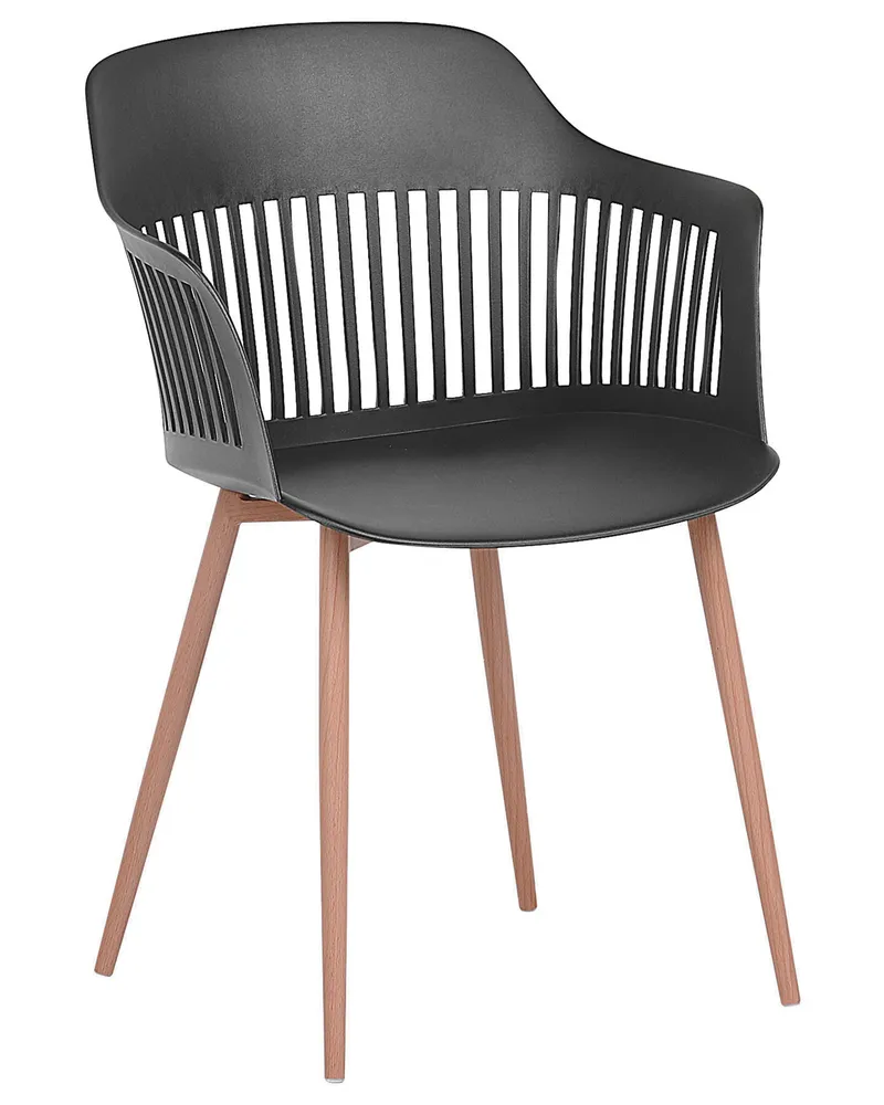 Set di 2 sedie da pranzo plastica nera BERECA