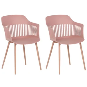 Set di 2 sedie da pranzo plastica rosa BERECA