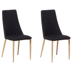 Set di 2 sedie da pranzo poliestere nero CLAYTON