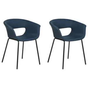 Set di 2 sedie da pranzo tessuto blu tenebroso ELMA