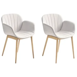 Set di 2 sedie da pranzo tessuto grigio ALICE