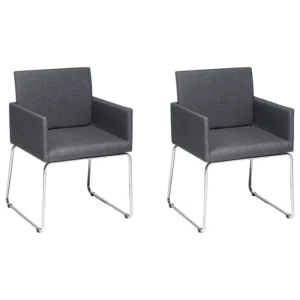 Set di 2 sedie da pranzo tessuto grigio nero GOMEZ