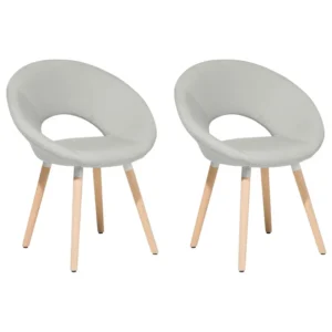 Set di 2 sedie da pranzo tessuto grigio trasparente ROSLYN