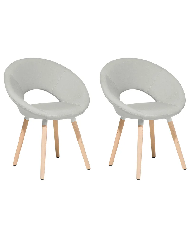 Set di 2 sedie da pranzo tessuto grigio trasparente ROSLYN