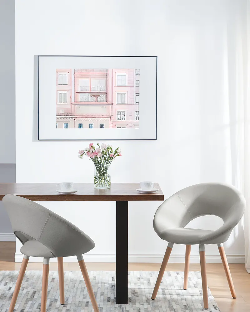 Set di 2 sedie da pranzo tessuto grigio trasparente ROSLYN