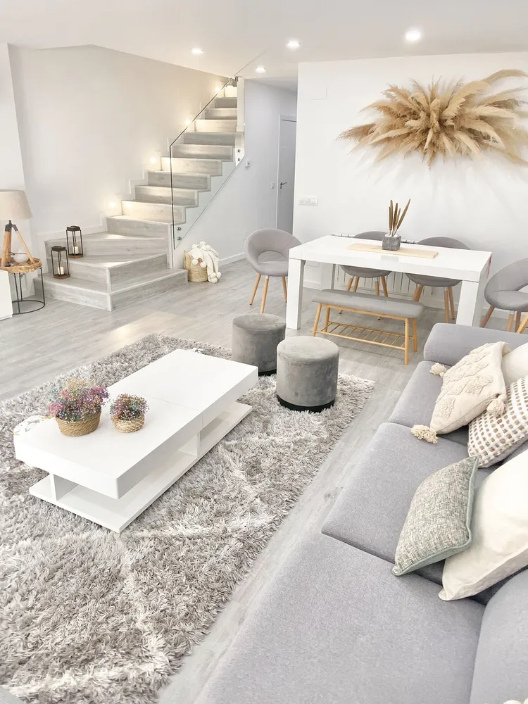 Set di 2 sedie da pranzo tessuto grigio trasparente ROSLYN