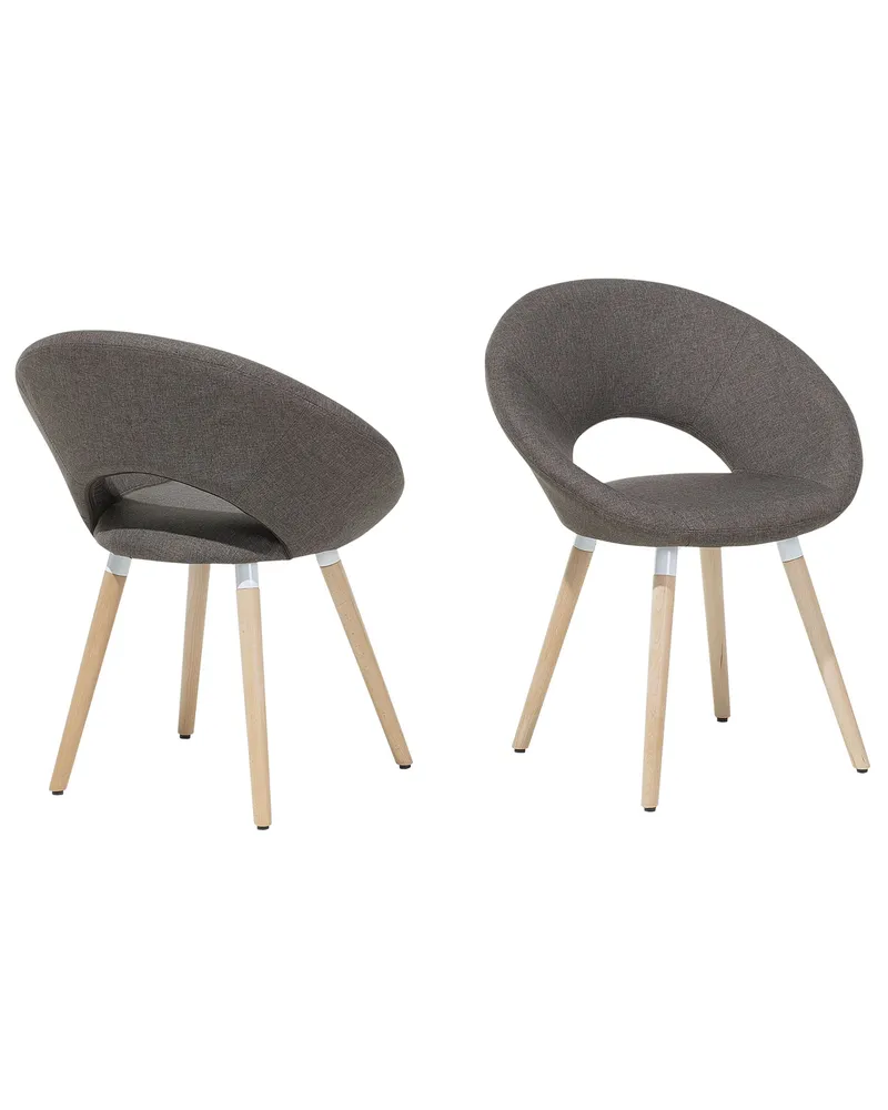 Set di 2 sedie da pranzo tessuto marrone ROSLYN