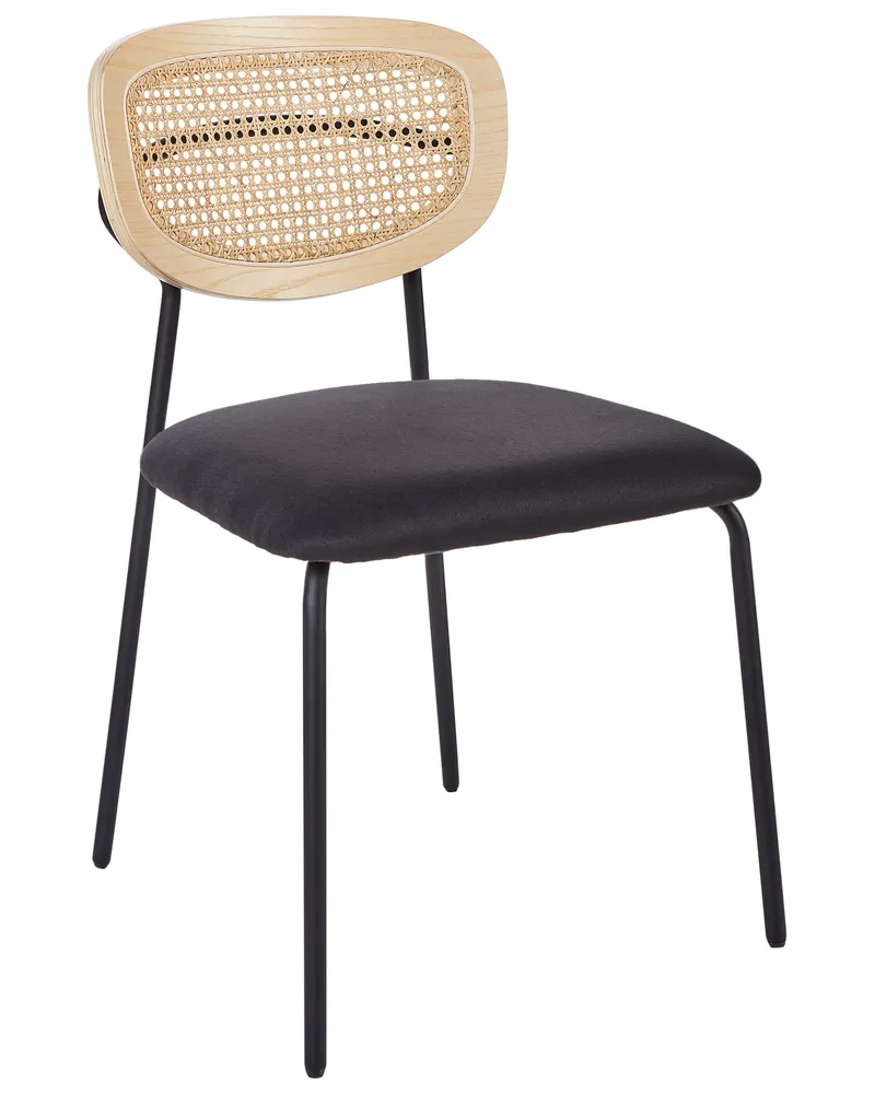 Set di 2 sedie da pranzo tessuto nero MAYETTA