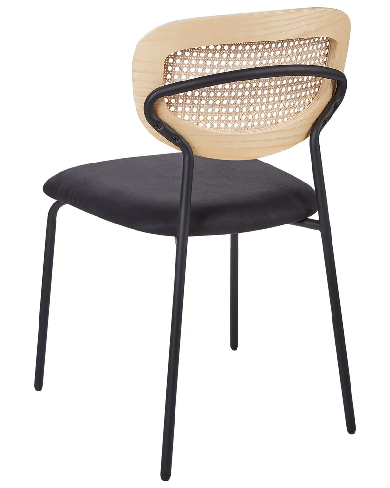 Set di 2 sedie da pranzo tessuto nero MAYETTA