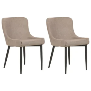 Set di 2 sedie da pranzo tessuto tortora EVERLY