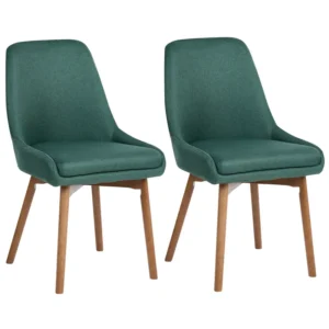Set di 2 sedie da pranzo tessuto verde MELFORT