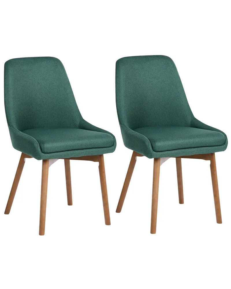 Set di 2 sedie da pranzo tessuto verde MELFORT