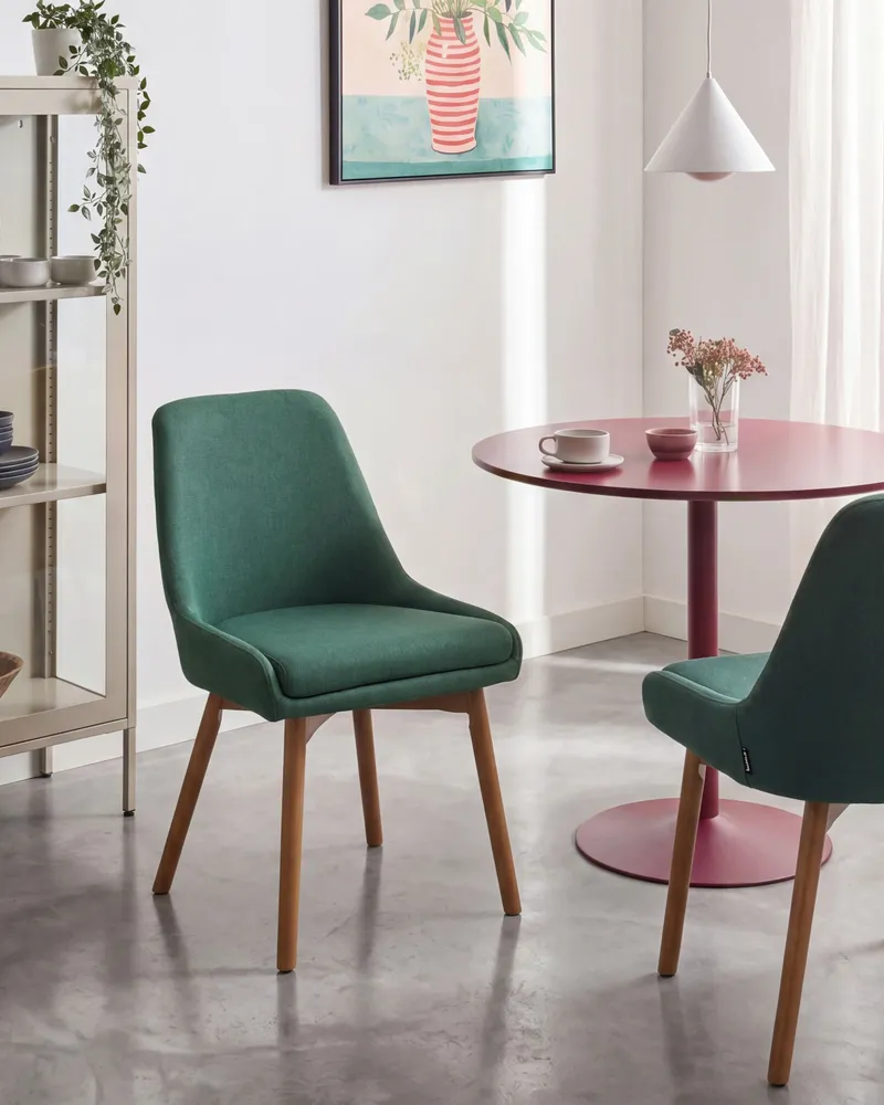 Set di 2 sedie da pranzo tessuto verde MELFORT