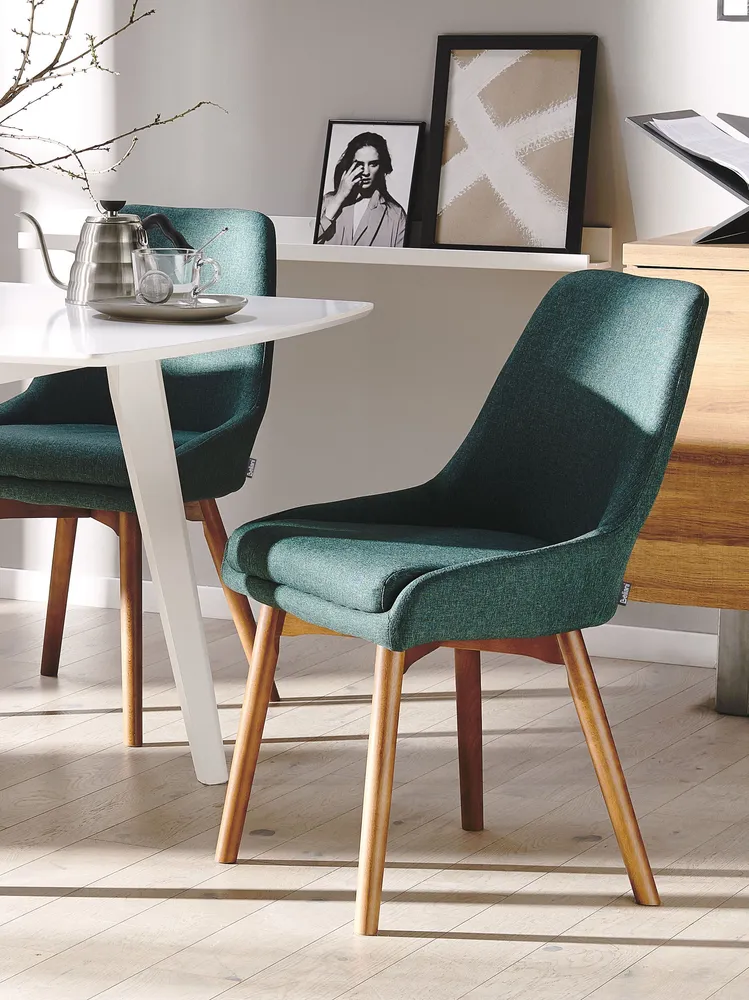 Set di 2 sedie da pranzo tessuto verde MELFORT