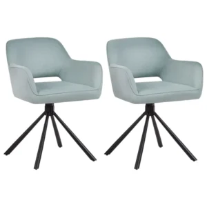 Set di 2 sedie da pranzo tessuto verde menta LOURES