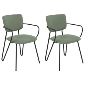 Set di 2 sedie da pranzo tessuto verde tenebroso ELKO