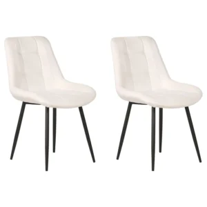 Set di 2 sedie da pranzo velluto bianco infangato MELROSE