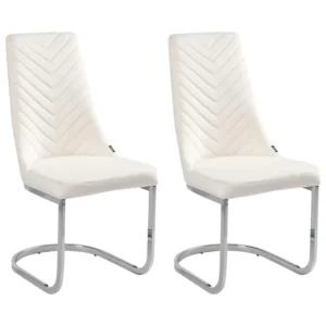 Set di 2 sedie da pranzo velluto bianco unto ALTOONA