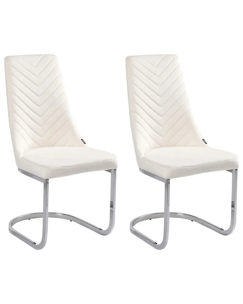 Set di 2 sedie da pranzo velluto bianco unto ALTOONA