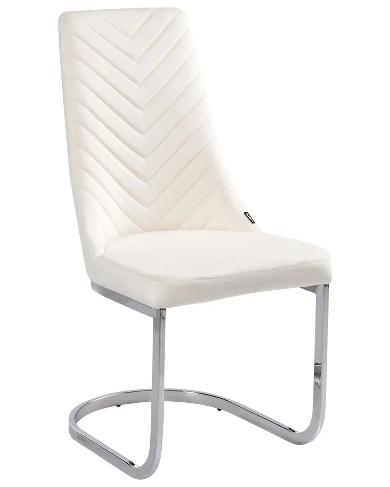 Set di 2 sedie da pranzo velluto bianco unto ALTOONA