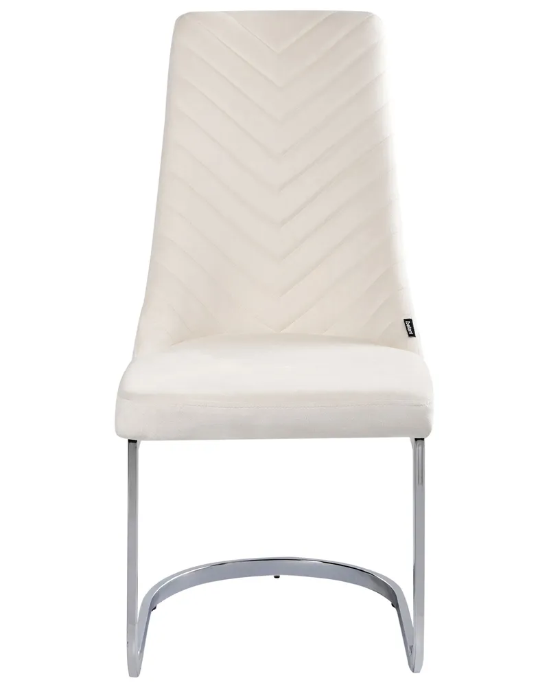 Set di 2 sedie da pranzo velluto bianco unto ALTOONA