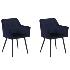 Set di 2 sedie da pranzo velluto blu fosco JASMIN