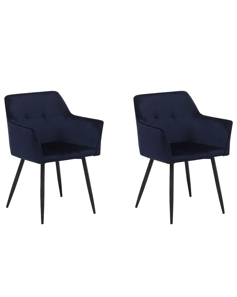 Set di 2 sedie da pranzo velluto blu fosco JASMIN
