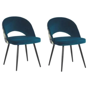 Set di 2 sedie da pranzo velluto blu VIVIAN