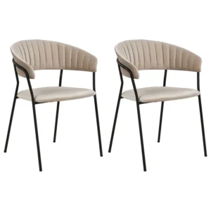 Set di 2 sedie da pranzo velluto grigio talpa MARIPOSA