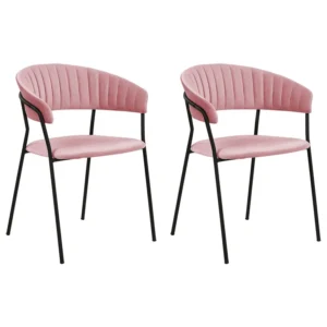 Set di 2 sedie da pranzo velluto rosa MARIPOSA