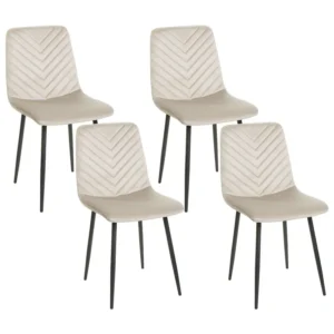 Set di 4 sedie da pranzo velluto tortora HAVRE