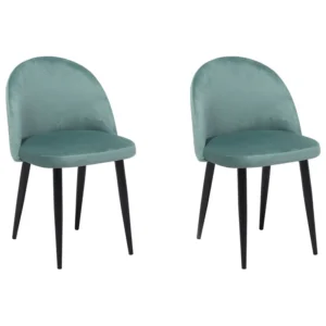 Set di 2 sedie da pranzo velluto verde menta VISALIA