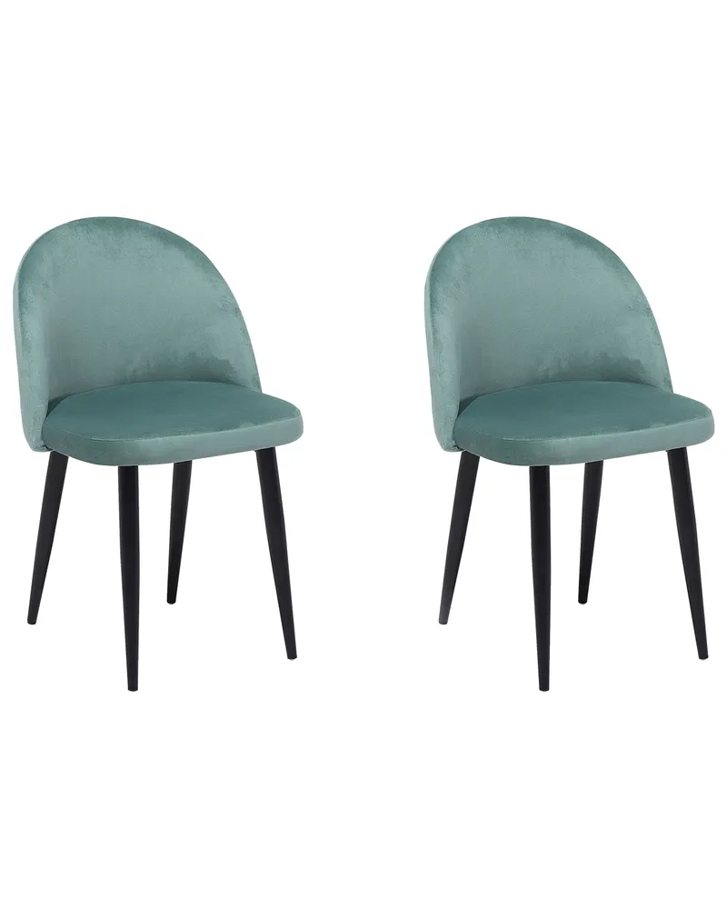 Set di 2 sedie da pranzo velluto verde menta VISALIA