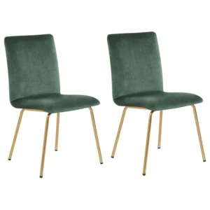 Set di 2 sedie da pranzo velluto verde smeraldo RUBIO