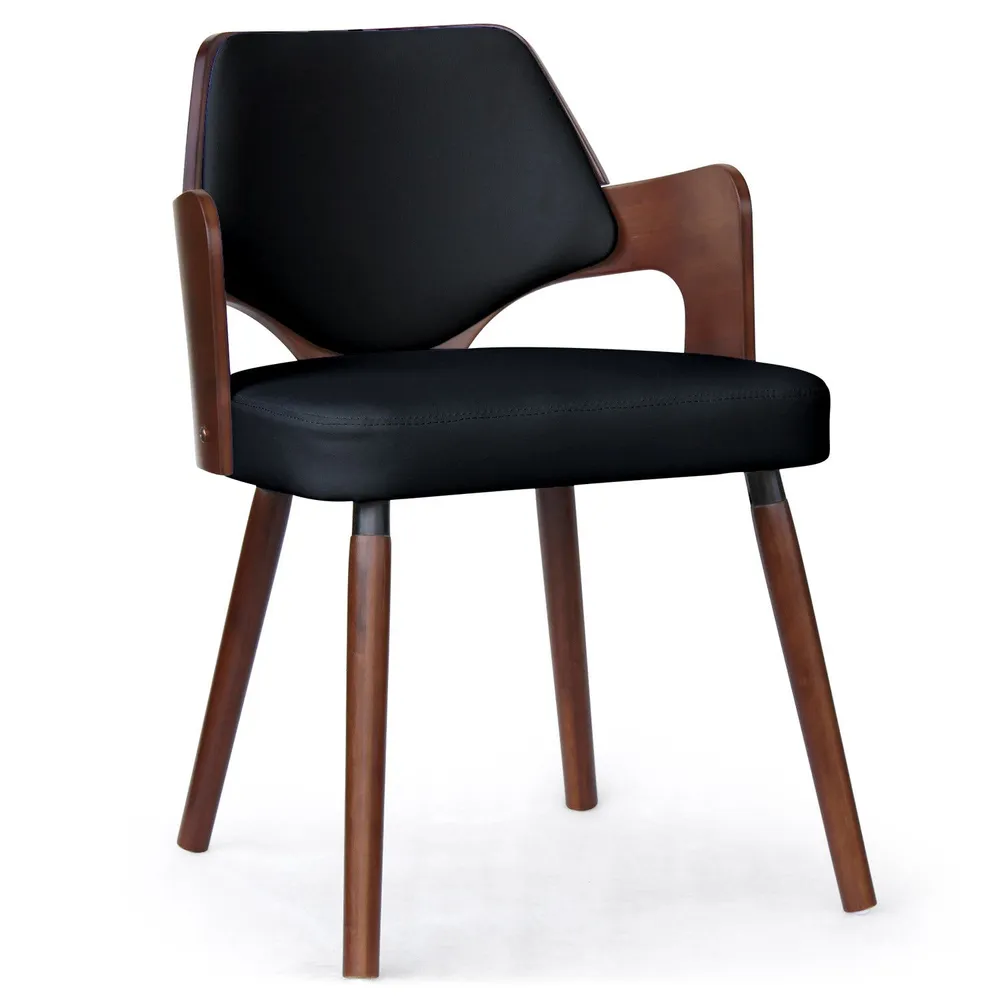 Set di 6 sedie scandinave Dima legno nocciola e nero