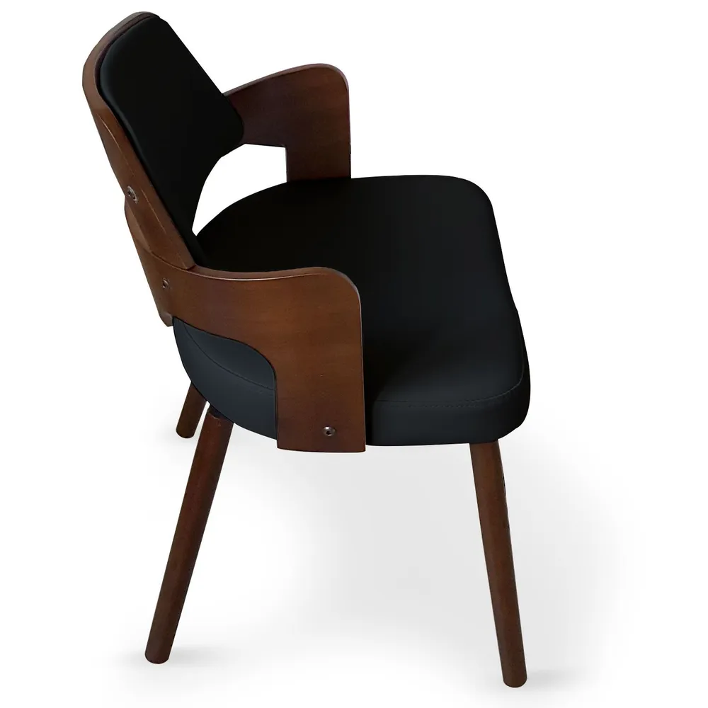 Set di 6 sedie scandinave Dima legno nocciola e nero