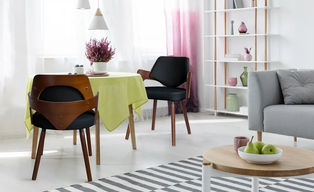 Set di 6 sedie scandinave Dima legno nocciola e nero