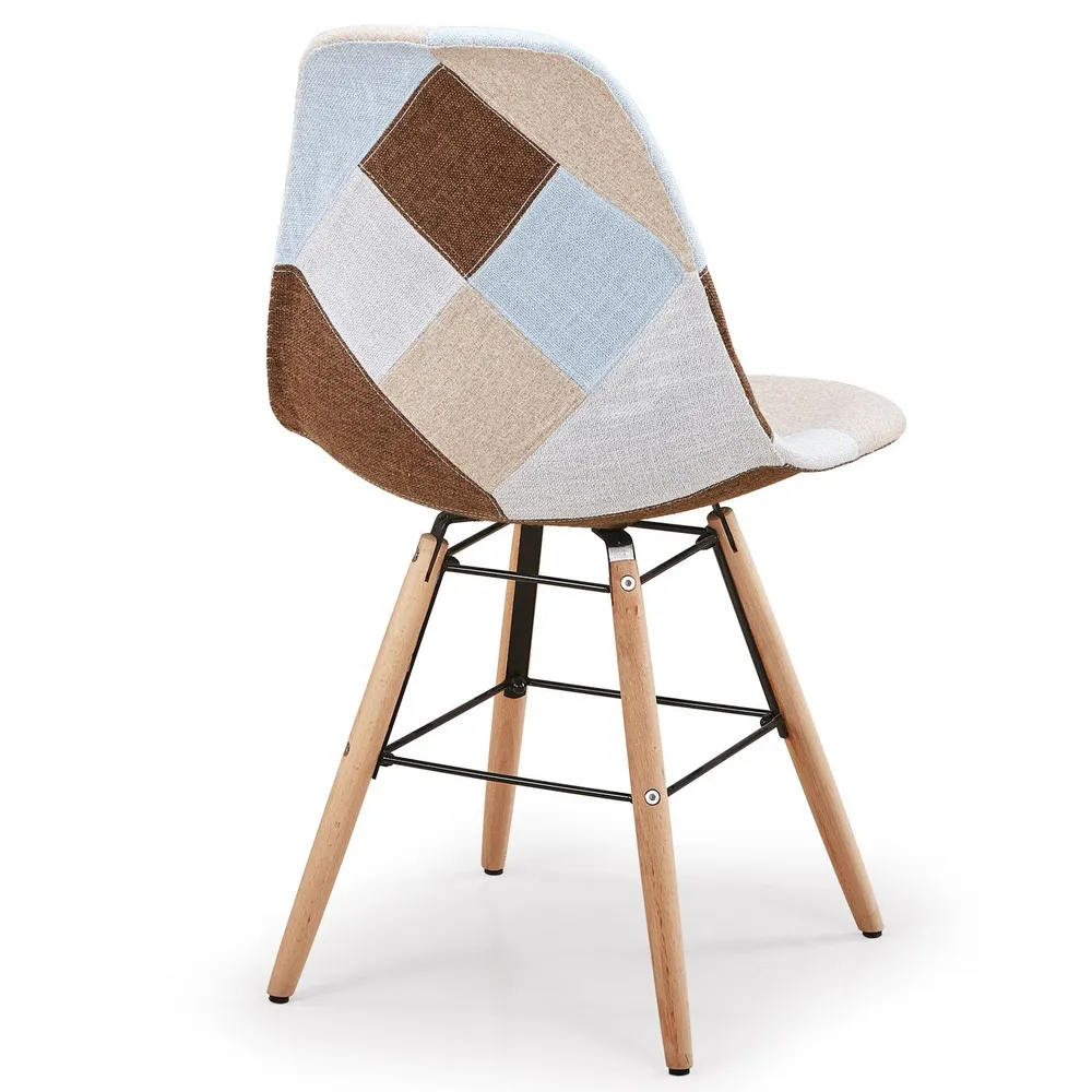 Set di 2 sedie scandinave Lisa Patchwork colore panna
