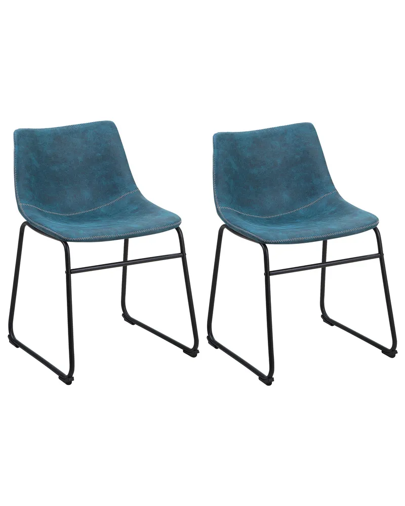 Set di 2 sedie tessuto azzurro BATAVIA