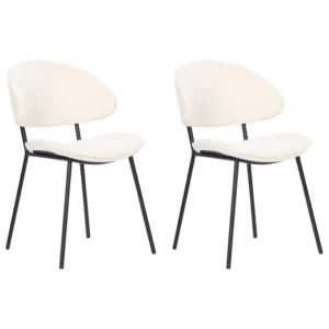 Set di 2 sedie tessuto crema KIANA