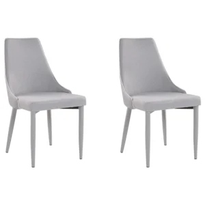 Set di 2 sedie tessuto grigio CAMINO