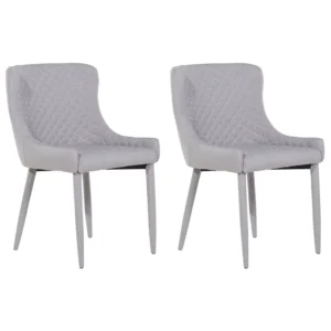 Set di 2 sedie tessuto grigio palese SOLANO
